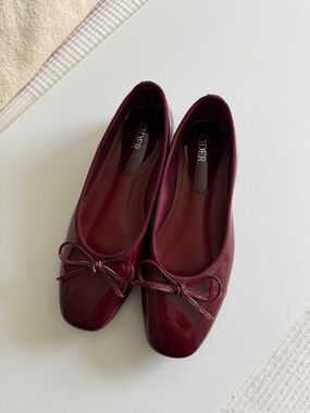 Cider Women's Burgundy Patent Bow Flats